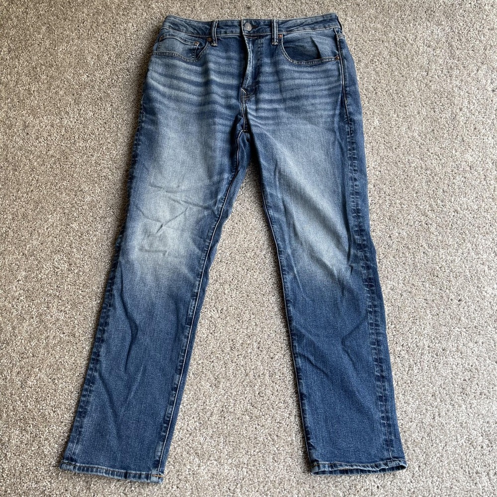 American Eagle AirFlex+ Jeans Mens 34x32 Medium Wash Blue Denim Stretch Athletic
